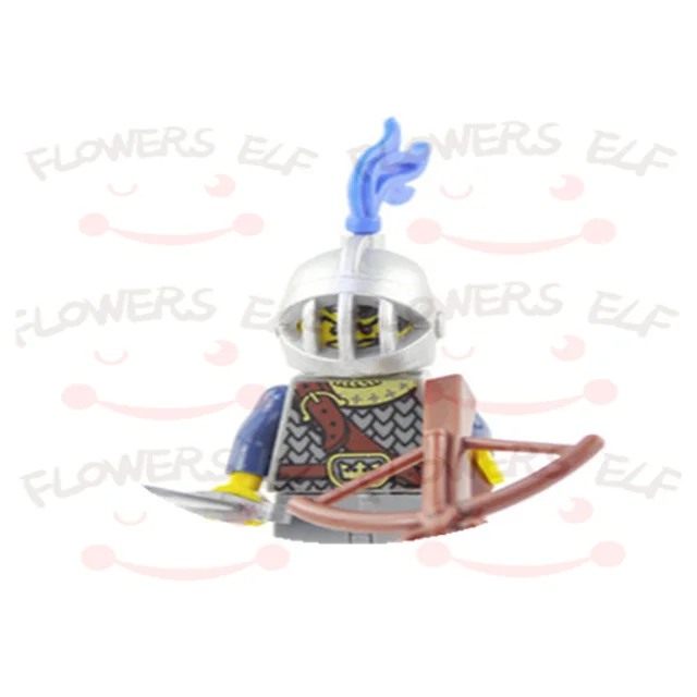 1PCS Blue Lion Red Green Dragon Knight Mini Two-person Villain Middle Age Assembling Building Blocks Children'sToy Medieval Knig 9803D