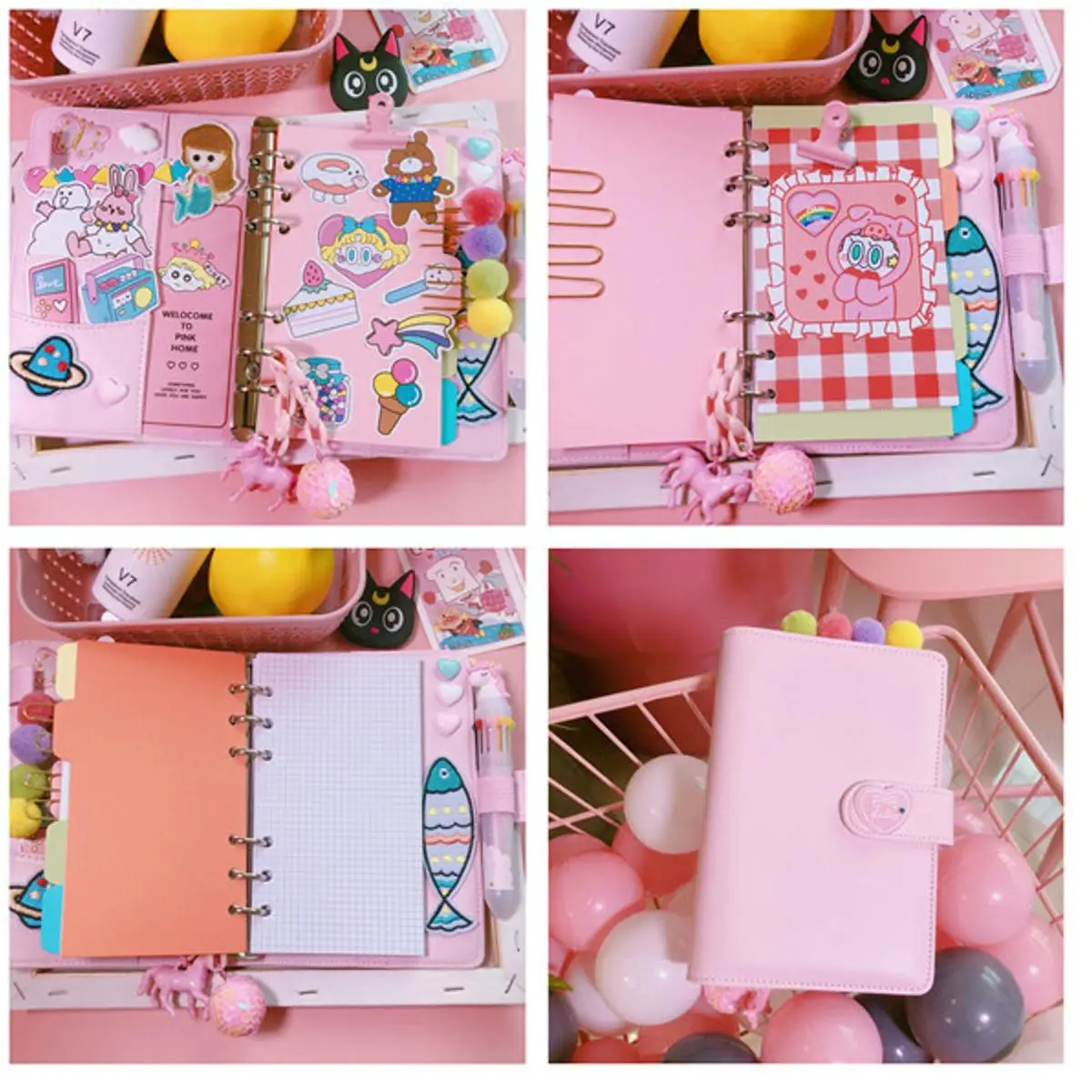 Дневник милый мультфильм Diy блокнот Девочка Сердце счет дневник план записная книжка свободные-блокнот со съемными листами дневник A6 руководство