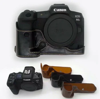 

Camera case Protective Body Cover Video Bag Leather Half Body Bottom Case Soft Silicone Protective Case for Canon EOS R5 R6