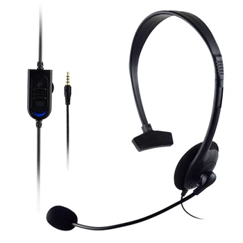 

Wired Headphone Single-sided Headphones PU Skin Sticker Traffic Headset Online Chat Earphone HeadphoneWith Mic For Game Machine.