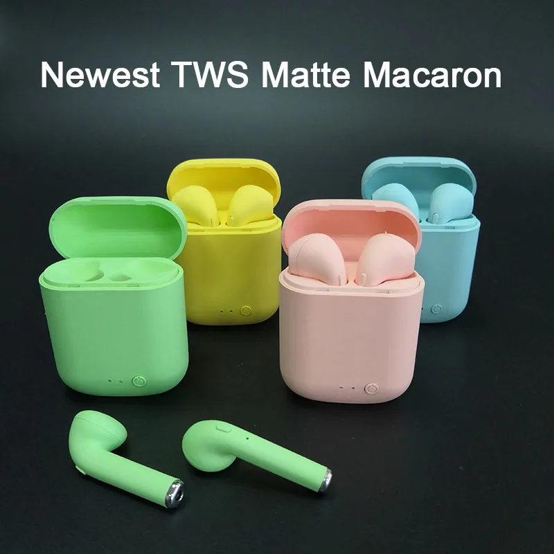 Мини беспроводные наушники Bluetooth 5,0 наушники TWS матовые Macaron наушники с микрофоном зарядная коробка Aire гарнитура PK i12 i14 i9000 TWS