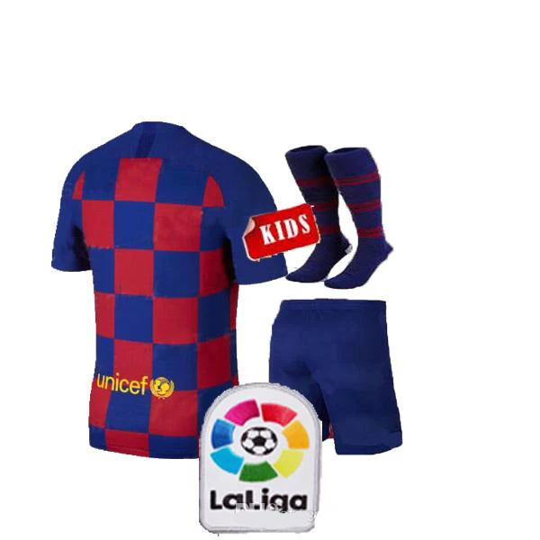 19, 20 Детский комплект, Barcaed Jersey soccer La Liga, детский костюм+ носки, MESSI GRIEZMANN F. DE JONG COUTINHO, barelonaea, Детская рубашка - Цвет: kids