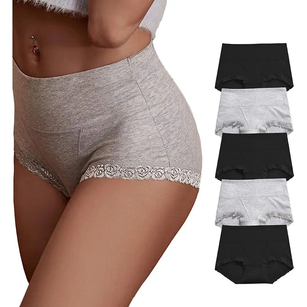 5packs 923 Women's Soft Cotton Underwear Panties,Mid-High Waist Comfortable Breathable Hipster Briefs - Color: 5packs 923