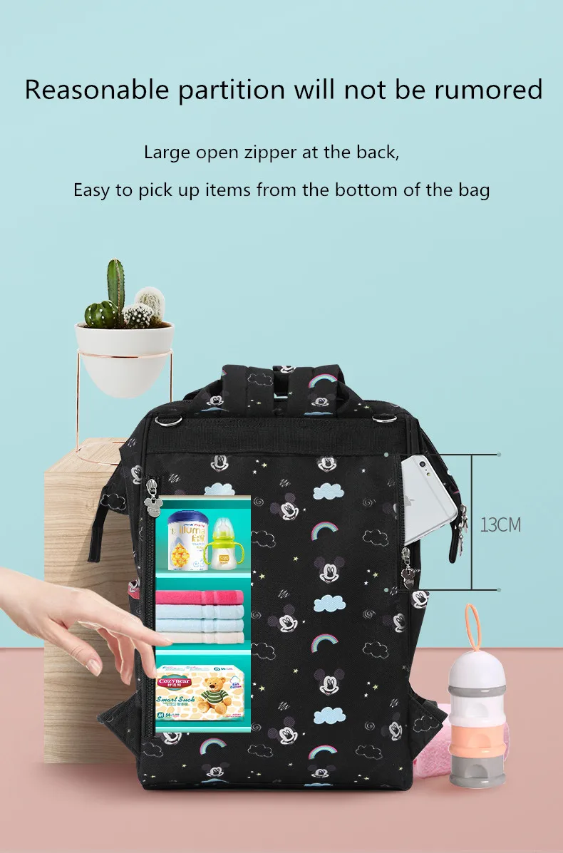 Mommy Bag disney детские сумки мама Многофункциональный подгузник для беременных рюкзак музыкальный пирог благоприятный облако влажная сухая bolsa многоразовая