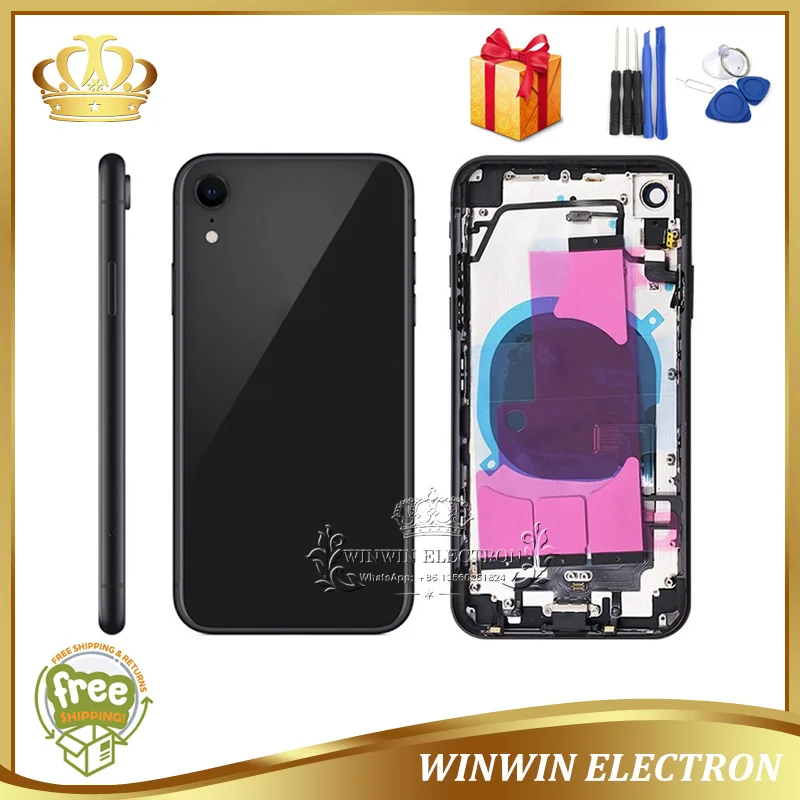 

100% Tested Good Quality Middle Frame Chassis for iphone XR Back Cover Housing with Flex Cable Assembly Rear Door and Buttons