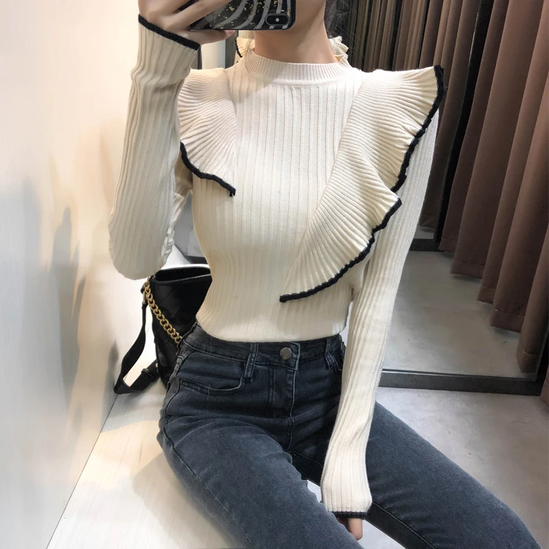 Women Sweaters And Pullovers Real Poncho 2020 Hitz Flounced Western Style Irregular Design Pullover Sweater Slim Female Tide | Женская