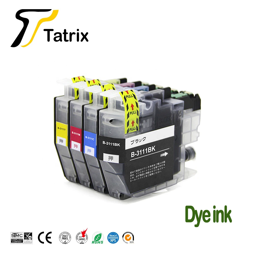 Tatrix LC3111 высококачественный цветной совместимый картридж для принтера Brother DCP-J577N DCP-J972N DCP-J973N DW MFC-J690DW - Цвет: 1 set (DYE INK)