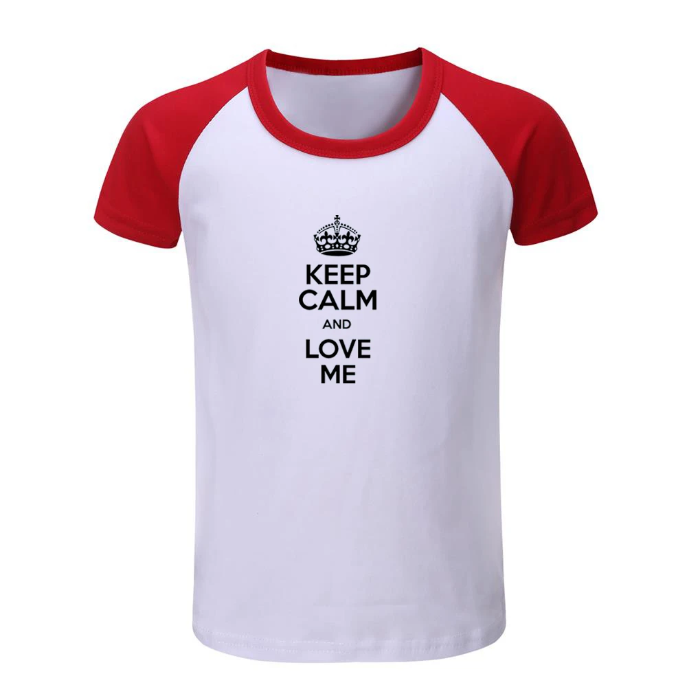 Zzz/Детские футболки с рисунком «Keep Calm And Love Me Sleep» Детские футболки с рисунком Рождественский подарок с короткими рукавами для мальчиков и девочек - Цвет: JeKCR111D