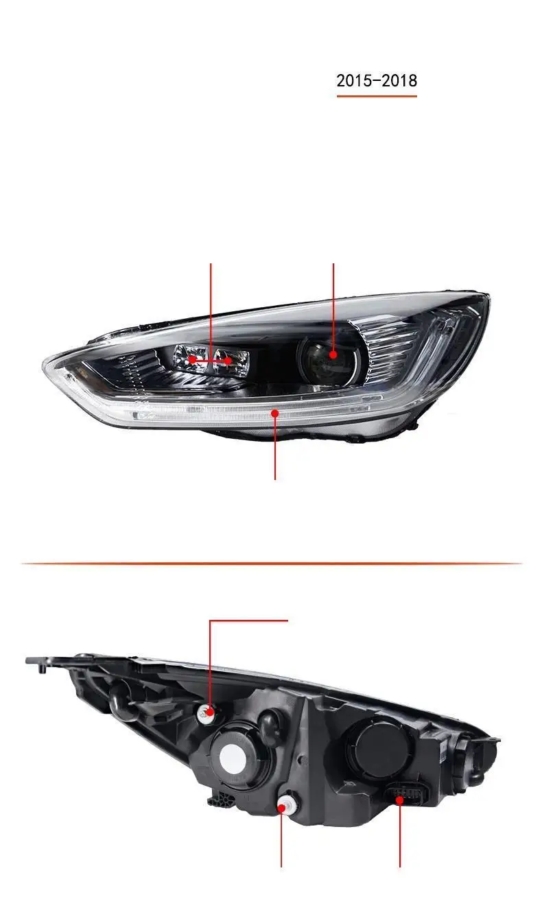 Поворотник Neblineros Para Авто Стайлинг Drl светодиодные лампы фары Задние Автомобильные фары в сборе 15 16 17 для Ford Focus