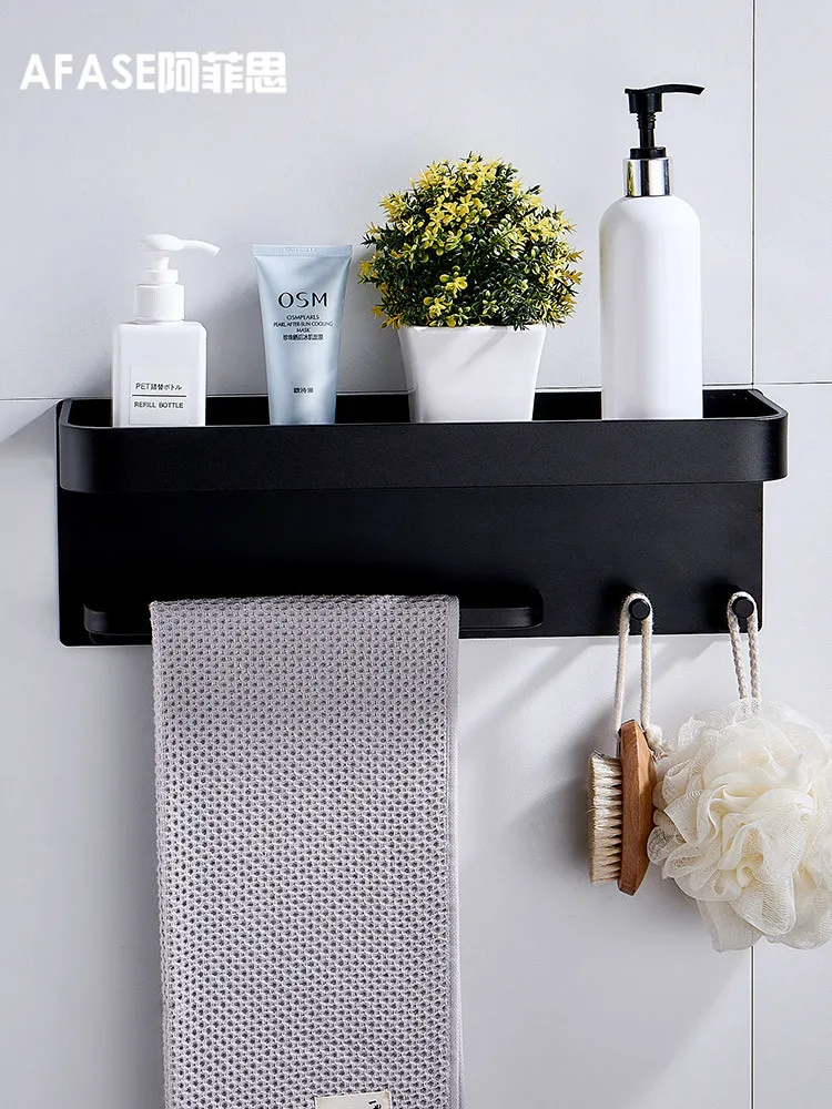

Hole-Punched Alumimum Bathroom Rack Toilet Wall Hangers Storage Rack Dresser Multifunctional Shelf Wholesale