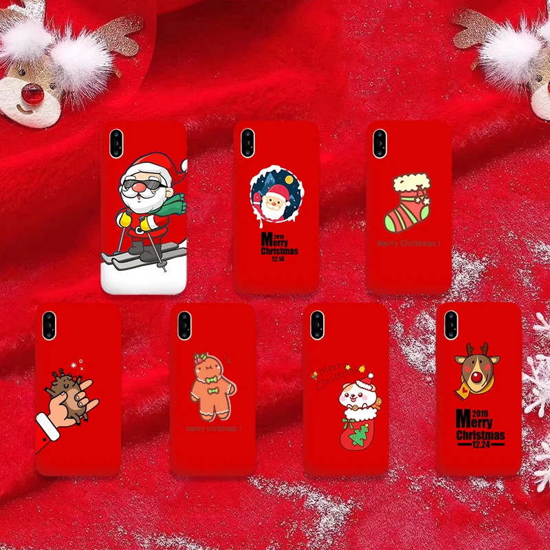 

Jamular Christmas style TPU phone case For iPhone X XS Max XR For iphone 6 6s 7 8 plus Cute cartoon pattern phone back cover