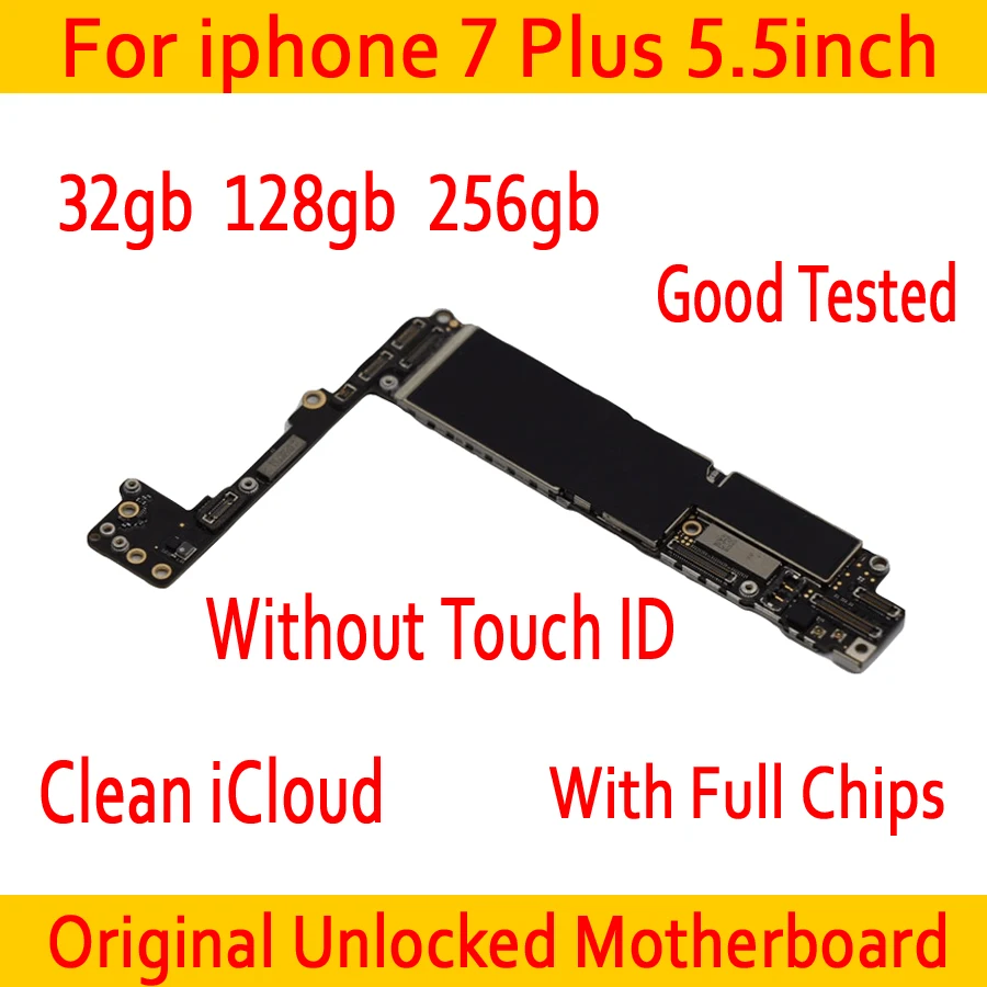 32 Гб 128 ГБ 256 ГБ для iphone 7 plus материнская плата с сенсорным ID/без Touch ID, оригинальная разблокированная материнская плата для iphone 7P