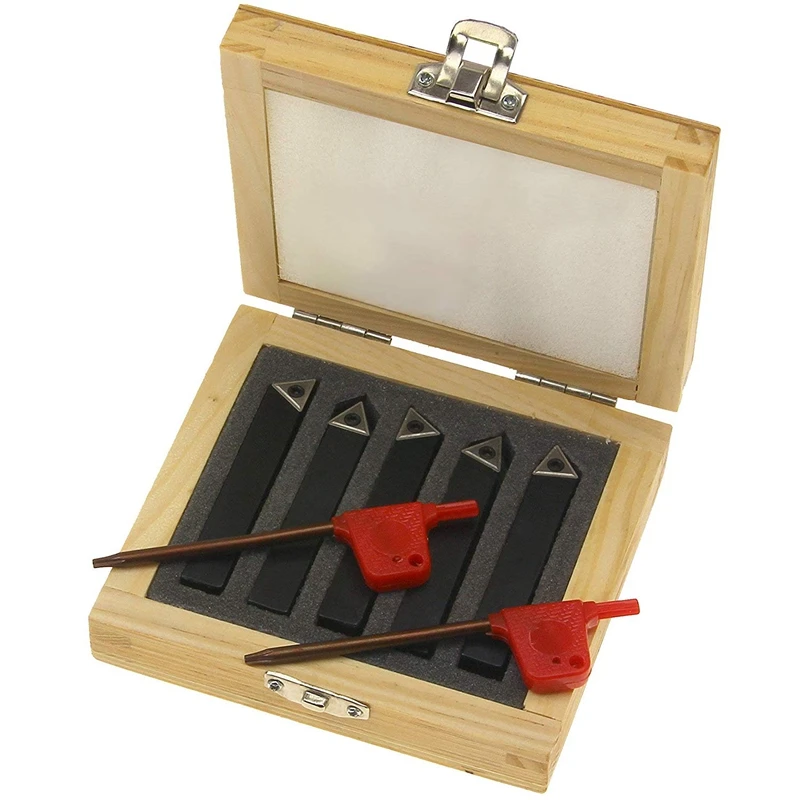 

5 Piece 3/8 inch Mini Lathe Indexable Carbide Insert Tool Bit Set