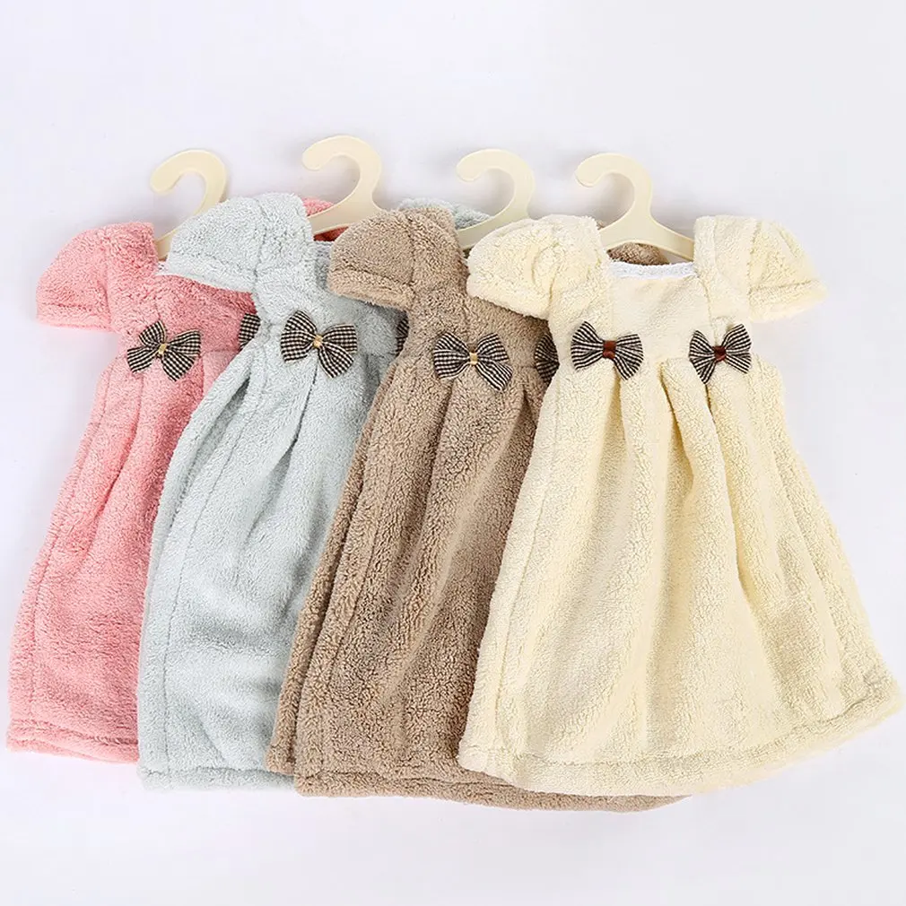 Creative absorbent coral fleece princess skirt hand towel children's terry cloth towel cute shape for children Dropshipping