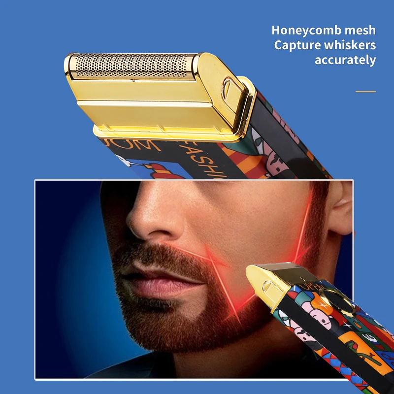 Kemei Uno Cordless Single Foil Shaver StyleCraft Graffiti Professional Lithium Ion Razor Super Close Cutting WITH NO_voghion.com
