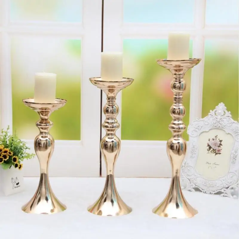 Pillar Church Metal Candle Holder Stick Stand Banquet Tabletop Centerpieces Wedding Event Central Main Road Flower Vase Rack