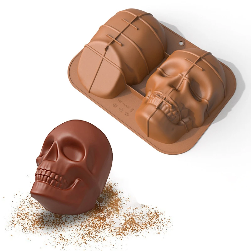 Silicone Moulds,Large Realistic Silicone Skull Cake Mould,for DIY Baking Cake Mold