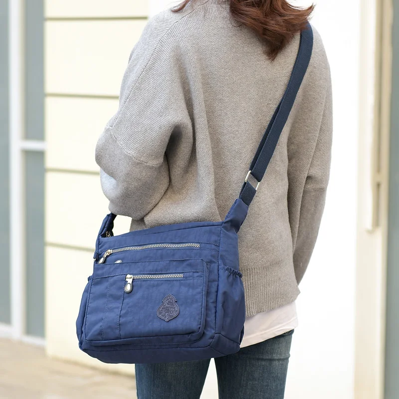 [JILLSTUART]★SOLID COLOR NYLON MESSENGER BAG Grey Water Resistant Nylon Messenger Bag - Shoulder Bag