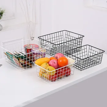 

New Iron Art Storage Basket Home Desktop Metal Sundries Organizer Container Large Toy Fruit Laundry Baskets For Home Accessaries