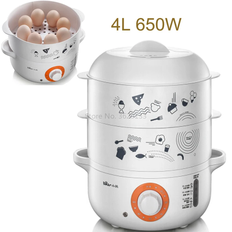 15JA129 Double Layers Electric Food Steamers 4L 650W Multifunction