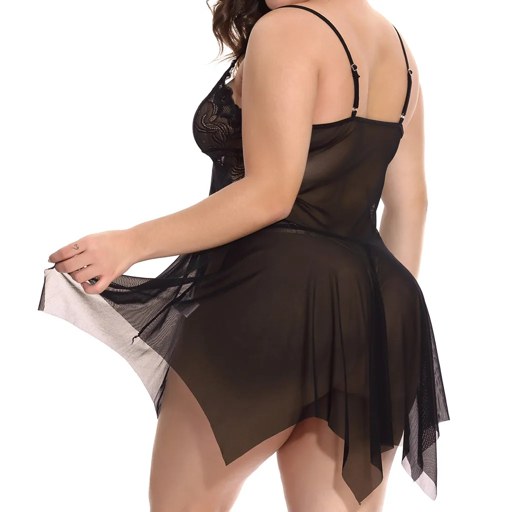 Lenceria Mujer плюс размер 4XL сексуальное нижнее белье женское кружевное соблазнительное сексуальное женское белье Porno пижамы платье Babydoll с секс стринги