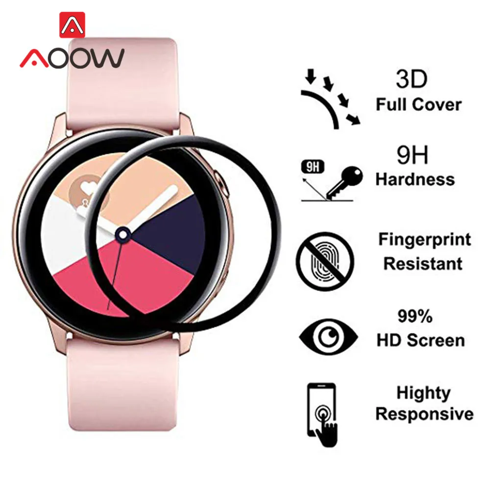 2 шт Защитная пленка для экрана samsung Galaxy Watch Active2 40 мм 44 мм Active 2 3D изогнутая прозрачная пленка для полного покрытия R830 R820 R500
