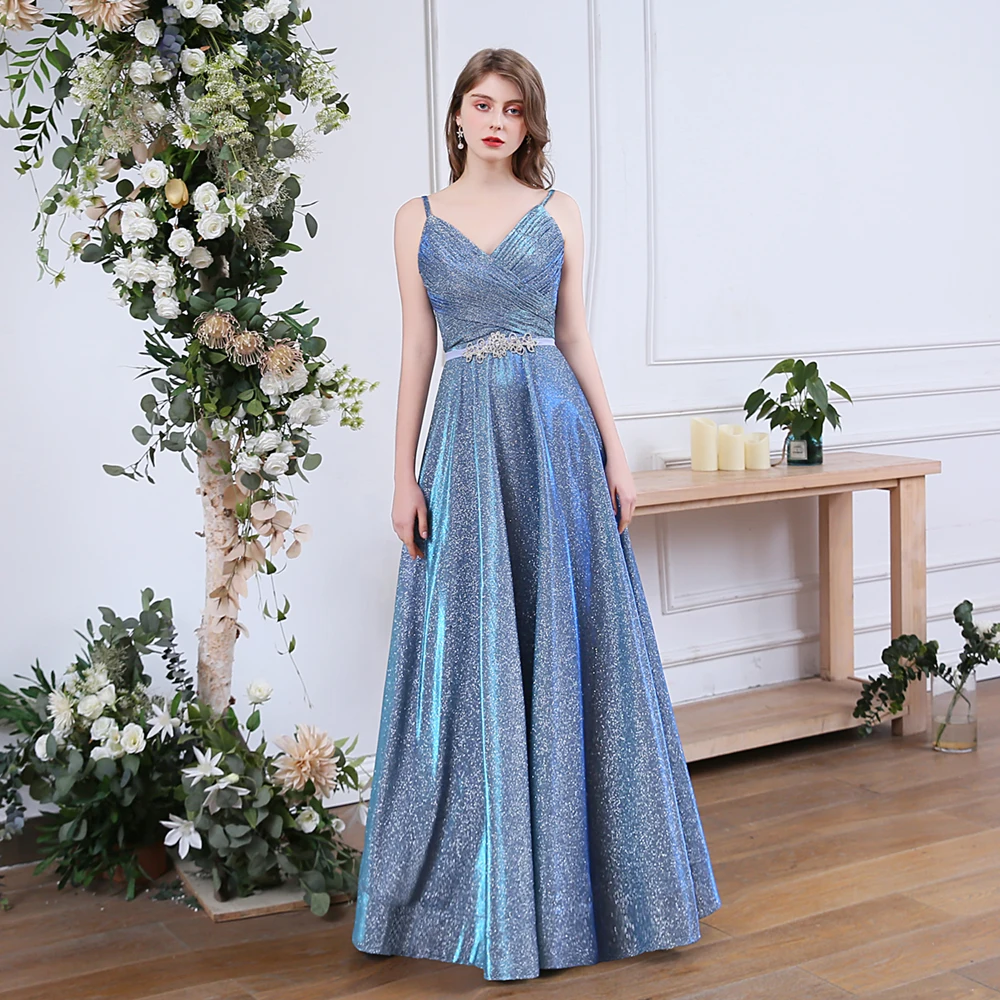 SSYFashion, новинка, сверкающее вечернее платье, сексуальное, v-образный вырез, открытая спина, серый, синий, Seqins, пояс, длина до пола, выпускной, официальное, вечернее платье, Vestidos