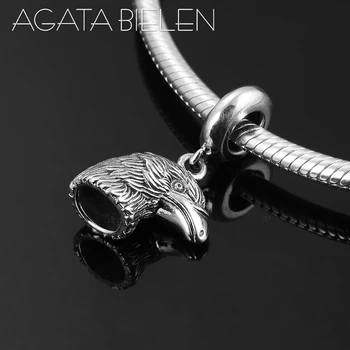 

Authentic 925 Sterling Silver Fierce falcon Pendants Jewelry making Charms beads Fit Original Pandora Charm Bracelet bangles