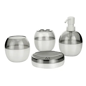 

4Pcs Bathroom Washing Set Considerate Design Toothbrush Holder Toilet Washing Cup Soap Dispenser Practical Cleaning Tool