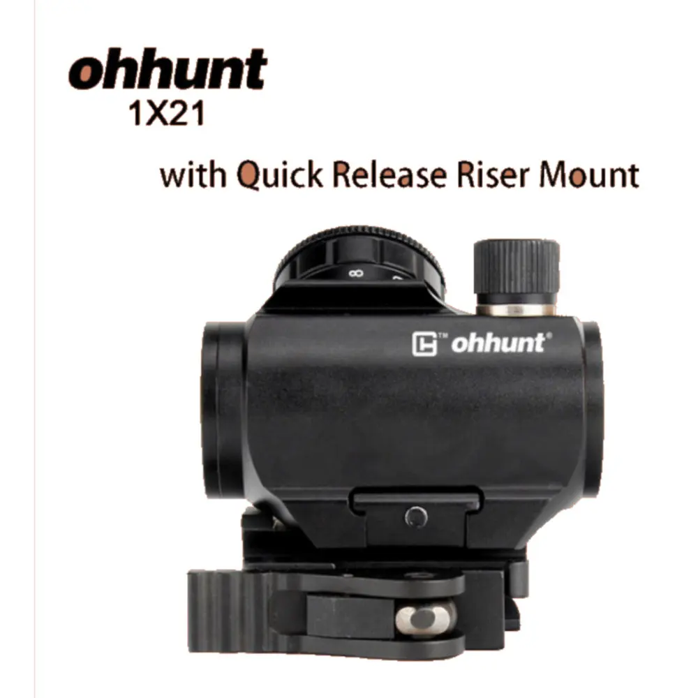 Ohhunt тактический, компактный 1X21 Red Dot Sight 3 MOA Scope с быстросъемной планка пикаттини рейку крепление для охотничьей винтовки - Цвет: Quick Release Mount