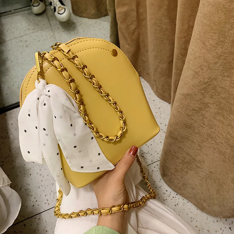 

JIULIN 2019 Silk Scarf Small Crowdsource Foreign Style Korean version of Joker Single Shoulder Cross Carrying Portable Shell Bag