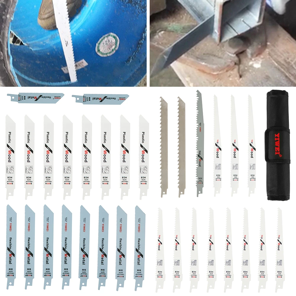

32pcs Reciprocating Saw Blade Set Jigsaw Blades Hand Saw Saber Saw Blade for Wood Metal Saw Power Tools Accessories