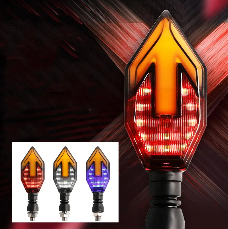 

10MM universal motorcycle LED motorbike turn signal light motocross lamp sequential flowing flash colorful moto indicator lights