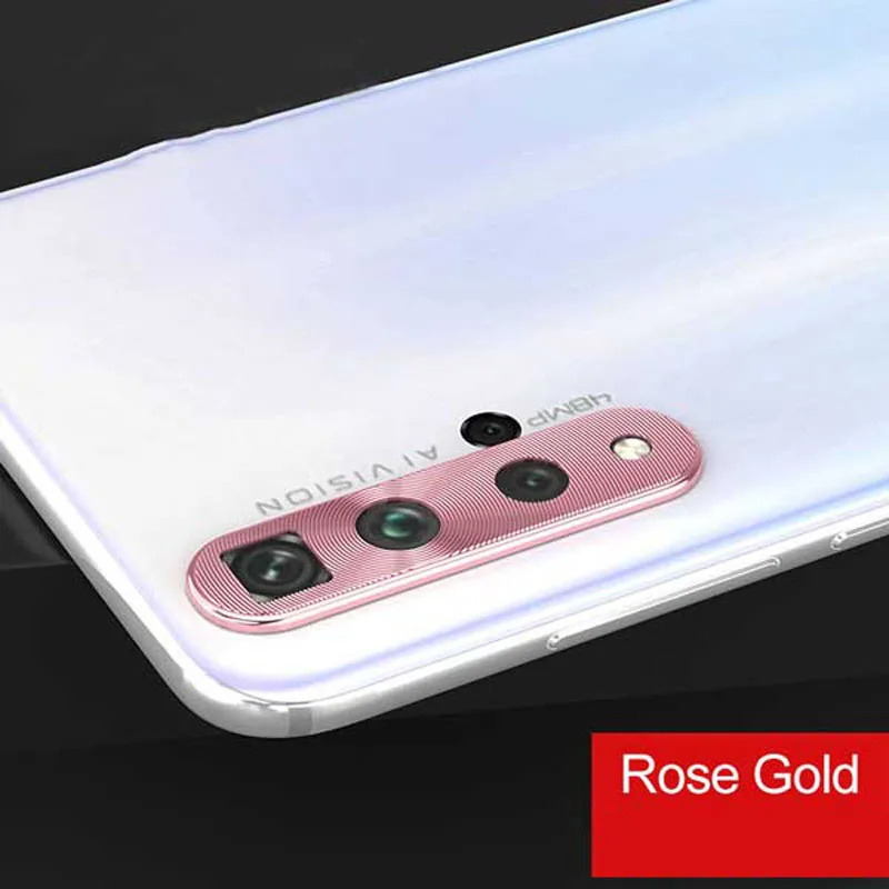 Защита объектива камеры для huawei Honor 20 Pro 20S 20i Nova 3 3E 3i 4 5 5i Pro Чехол металлический защитный кольцевой чехол для объектива мобильного телефона - Цвет: Розовый