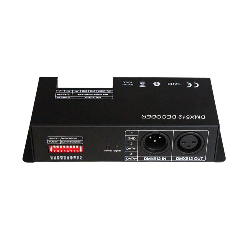 DC 12 V-24 V 3 канальный x 8A DMX 512 декодер светодиодный контроллер для RGB 5050 3528 Светодиодные ленты светильник