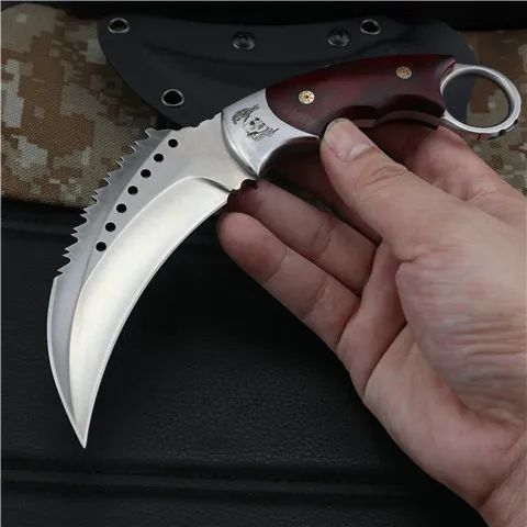 LCM66 Тактический karambit высокого класса DC53 стальной коготь скорпиона нож открытый кемпинг джунгли выживания битва фиксированное лезвие самообороны - Цвет: Белый