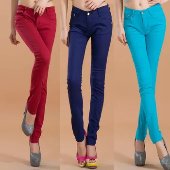 

2019 women's color pants multi-color trousers slim and comfortable