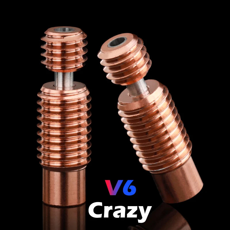 Mellow All-Metal NF V6-Crazy Heat Break Copper & Stainless Steel 3D Printer Nozzle Throat For 1.75mm  V6 HOTEND Heater Block c trianglelab all metal 3 0 v6 hotend for 3 0mm j head hotend heatsink heater block heat break v6 nozzle for 2 85 3 0 filament