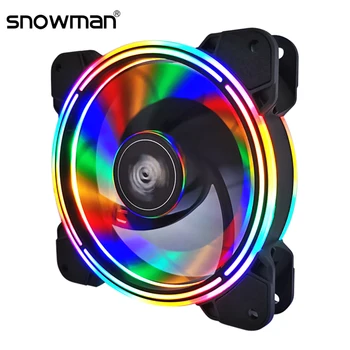 

SNOWMAN 120mm RGB Case Fan Ultra Silent 12CM Quiet Cooling Fan PC Cooler Fan Computer Case Fans 12V DC Chassis Radiator 1300RPM