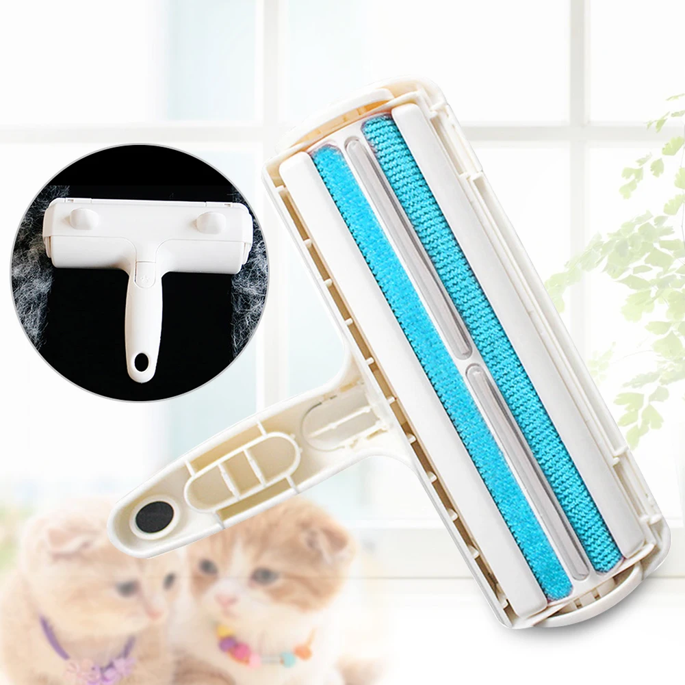 Blue With Ear Собака Кошка удобный для удаления волос ковры ролик Антистатическая Чистящая мебель для дома Легкая в эксплуатации щетка ворса постельные принадлежности многоразовые - Цвет: Blue With Ear