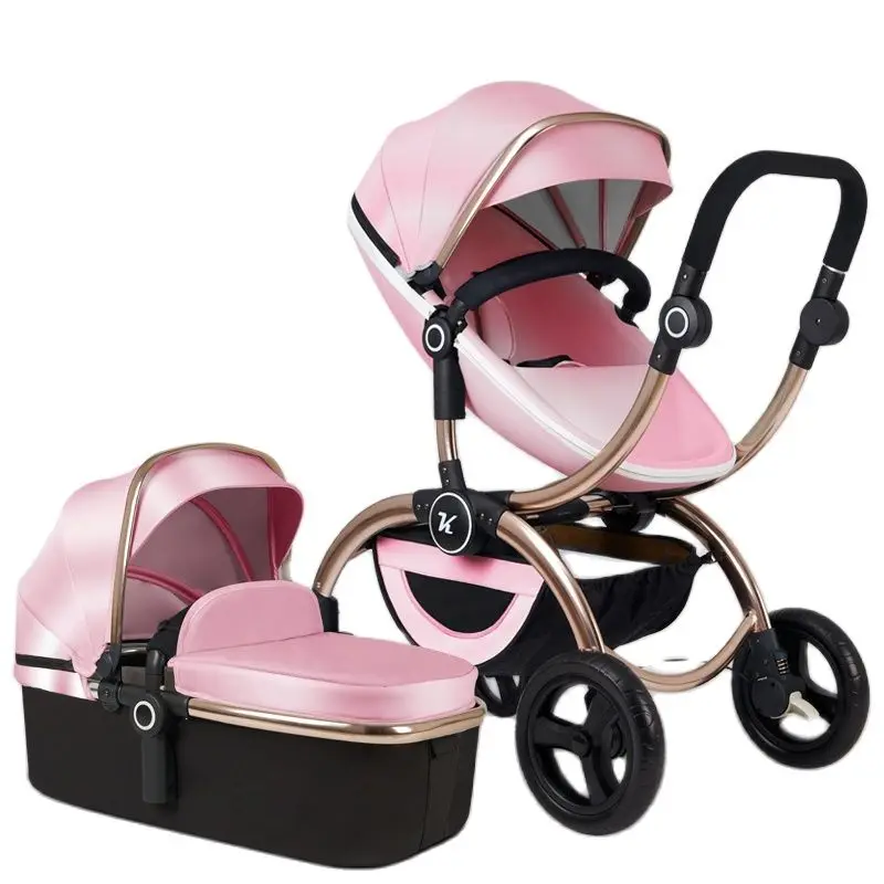 Быстрая доставка! Высокая Ландшафтная 2 в 1 детская коляска может сидеть лежа