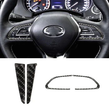 

for Infiniti Q50 Q60 2013-2019 Steering Wheel Button Decorative Sticker Trim Carbon Fiber Car Interior Accessories Moudings