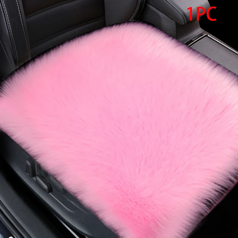 Шерстяной теплый чехол для автокресла, чехлы для автосидений, универсальные сиденья, подушка, зимний чехол для автокресла, защита стула, автомобильные аксессуары - Название цвета: Pink 1pc Pink
