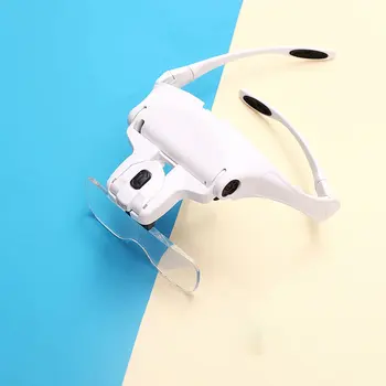 

Eyewear Magnifier With Led Lighting Lamp Interchangeable Lens Wear Magnifying Glasses LED Repair Detection Magnifier