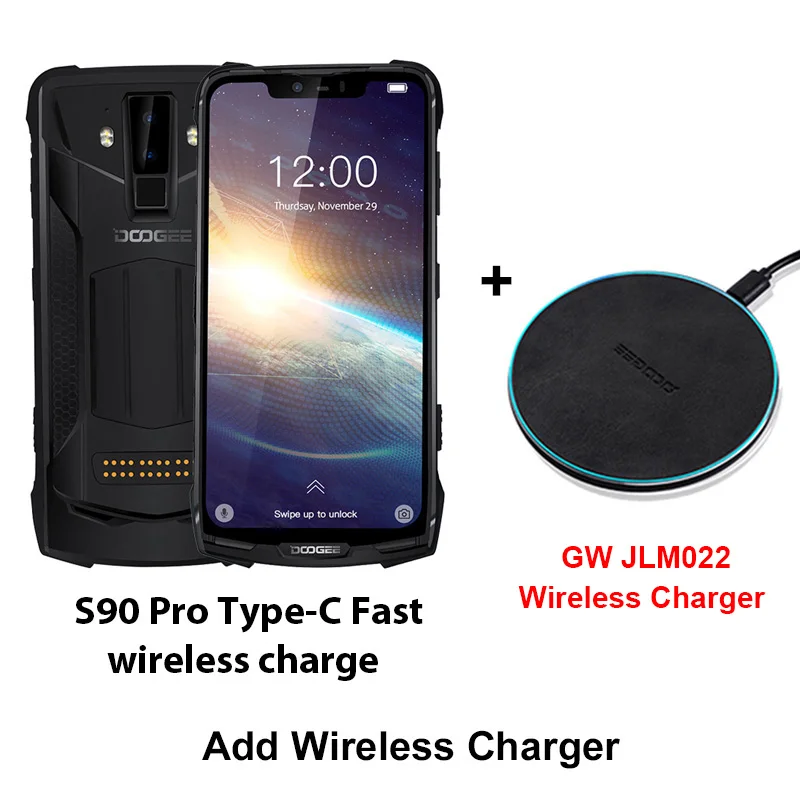 Doogee S90 Pro 6 ГБ 128 ГБ модульный мобильный телефон IP68/IP69K Helio P70 Восьмиядерный NFC 6,18 FHD+ дисплей 4G LTE смартфон - Цвет: Add Wireless charger