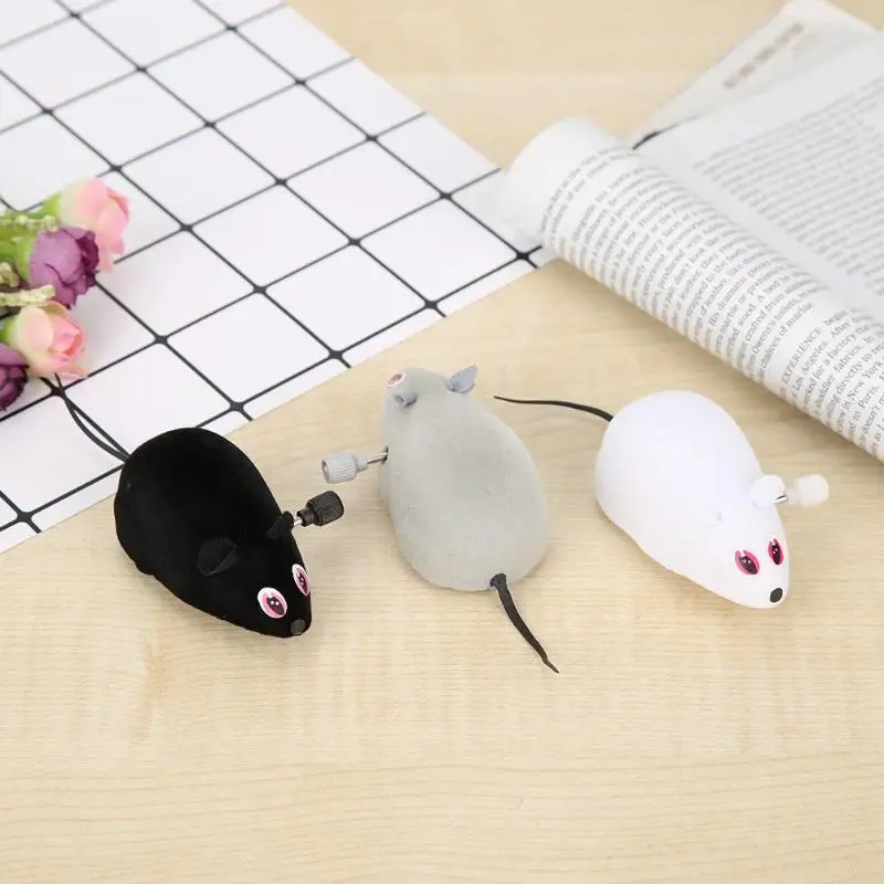 Игрушка для кошки, механизм намотки, плюшевая мышь, крыса, котенок, игрушка, трюк, интерактивные игрушки