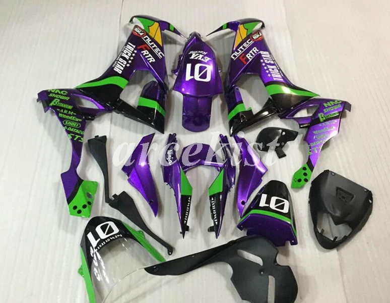ABS мотоцикл Полный обтекатели комплект подходит для kawasaki Ninja ZX-10R ZX10R 2008 2009 2010 10R 08 09 10 кузов фиолетовый зеленый