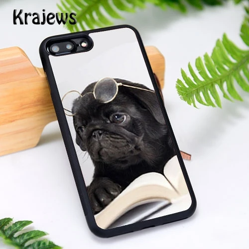 Чехол из ТПУ с милым черным Мопсом для iPhone 5, 6 S, 7, 8 Plus, 11 Pro, X, XR, XS Max, samsung Galaxy S6, S7, S8, S9, S10 PLUS - Цвет: 010