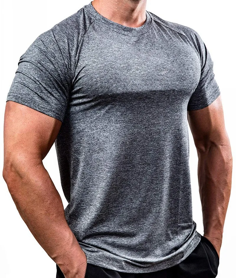 

Mens Fitness Gym Shirt Bodybuilding Short Sleeve Sport Quick Dry Basketball Jersey Sportswear Running Training Crossfit T Shirt