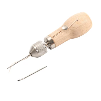 

120mm/4.72in Leather Tent Canvas Sewing Awl Hand Stitcher Leathercraft Needle Tool Kit Sewing Tools & Accessory TB Sale